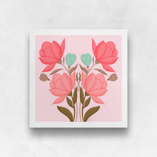 Load image into Gallery viewer, Symmetrical Floral Bouquet - Rustic Pink Art Print | Artwork by Rese
