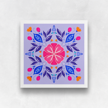 Load image into Gallery viewer, Symmetrical Flowers - Purple, Blue, Pink, and Orange Art Print | Artwork by Rese
